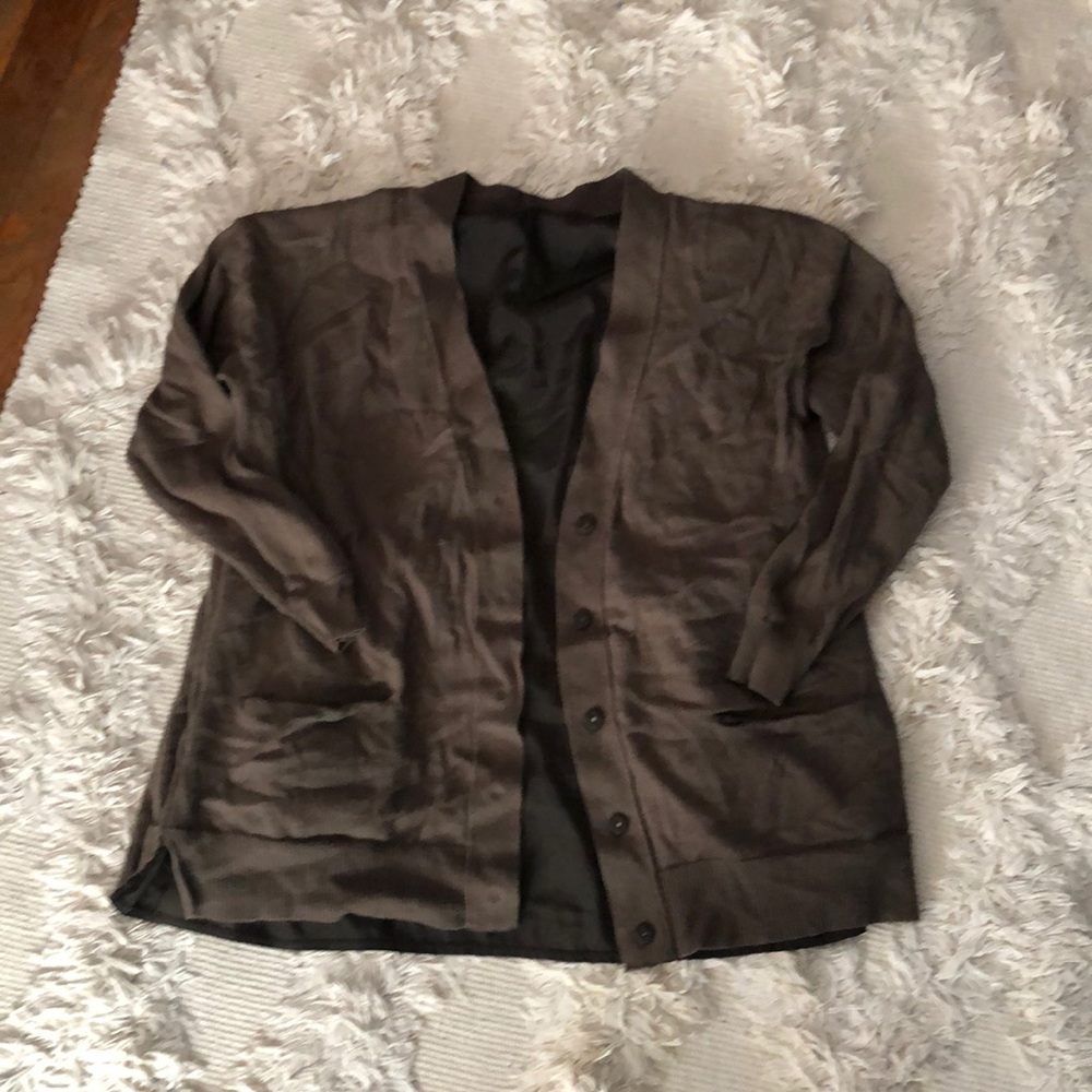 Olive Green Cardigan.